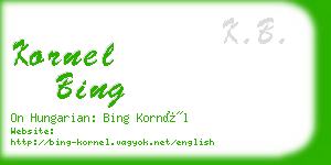 kornel bing business card